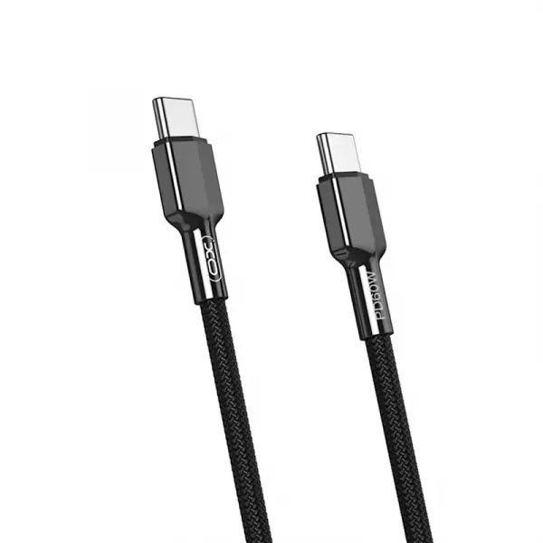Cablu Date si Incarcare USB-C - USB-C XO Design NB183B, 60W, 1m, Negru