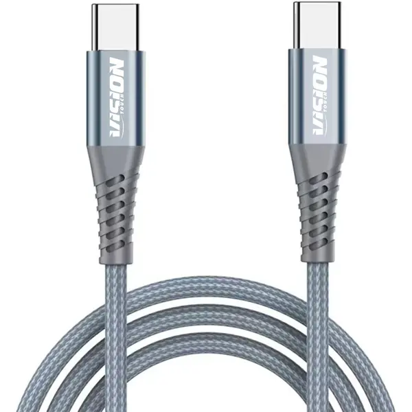Cablu date Vision Touch Type C-Type C, 60W, 1M, textil gri, V1MCC60W