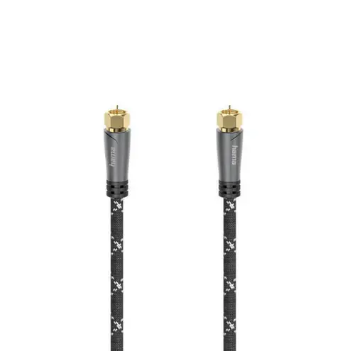 Cablu de Conectare Hama 205079, Mufa F, 5m, 120dB (Gri/Negru)