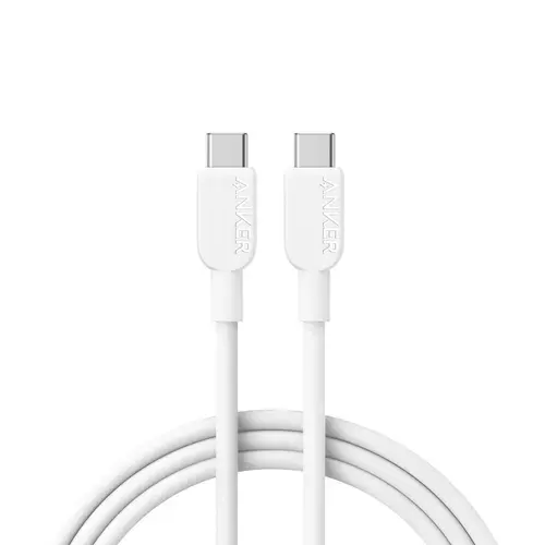 Cablu de date Anker 310, USB-C la USB-C, 240 W, 1.8 metri (Alb)