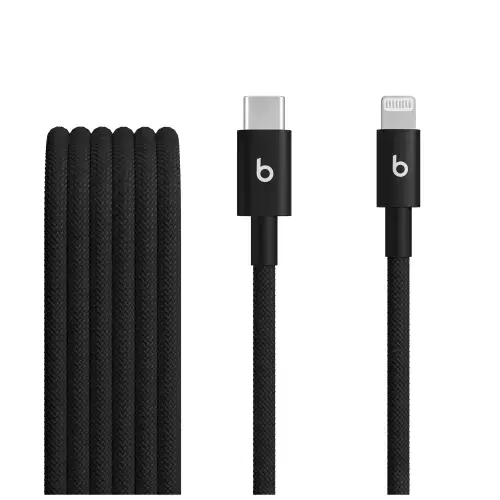 Cablu de date Apple Beats USB-C la Lightning, 1.5 m (Negru)