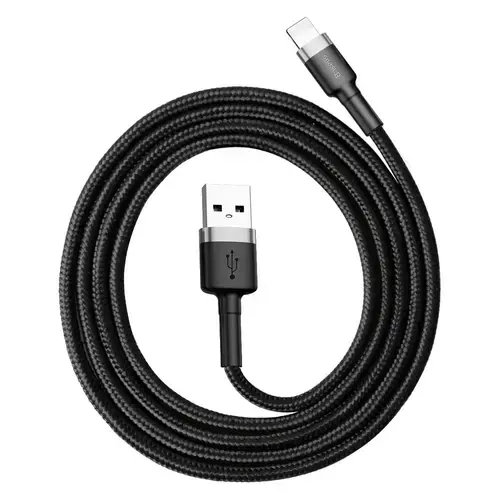 Cablu de date BASEUS Cafule Durable Nylon, Lightning - USB, QC3.0 , 2.4A , 1M (Negru)