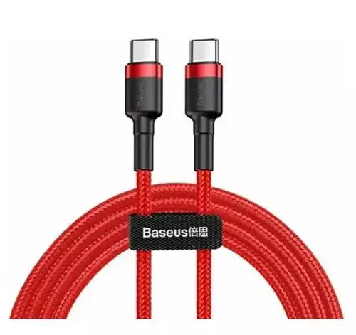 Cablu de date Baseus Cafule PD 2.0 60W, USB-C la USB-C, 2 metri, 20V, 3A (Rosu)