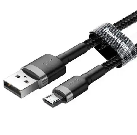 Cablu de date Baseus Cafule Series CAMKLF-BG1, MicroUSB, 1 m (Negru/Gri)
