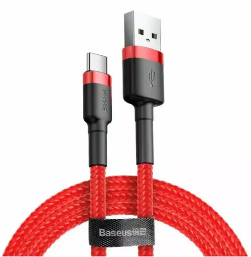 Cablu de date Baseus Cafule, USB la USB-C, Quick Charge , 2A, 2m (Rosu)
