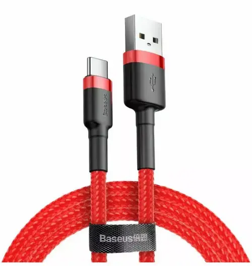 Cablu de date Baseus Cafule, USB la USB-C, Quick Charge , 3A, 1m (Rosu)