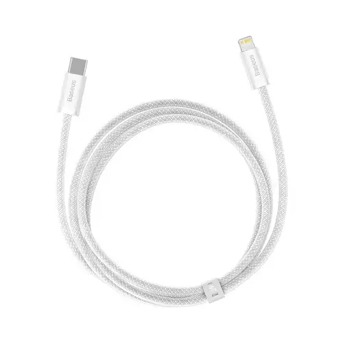 Cablu de date Baseus CALD000002, Incarcare rapida, Lightning - USB-C, 20 W, 1m, Alb
