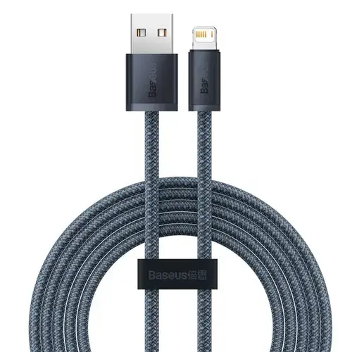 Cablu de date Baseus CALD000516, USB - Lightning, 2.4A, 2m, Gri