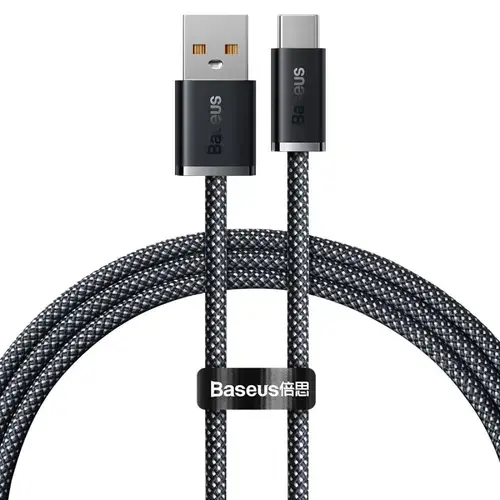 Cablu de date Baseus Dynamic Series CALD000616, USB la USB Type-C, 100W, 1m (Gri)