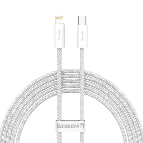 Cablu de date Baseus Dynamic, USB-C - Lightning, 20W, 2 m (Alb)