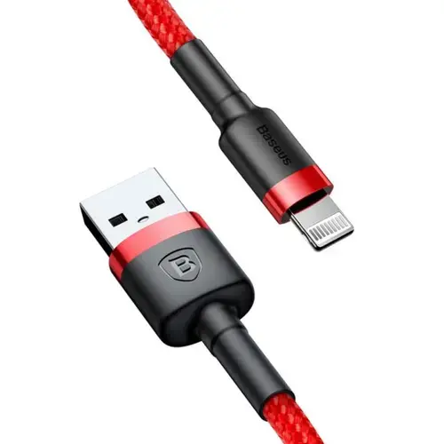 Cablu de date Baseus Kevlar CALKLF-C09, Lightning, 2 m (Rosu)