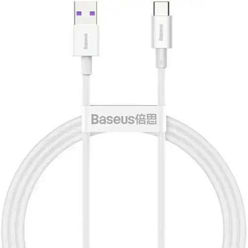 Cablu de date Baseus Pudding, Fast Charging, USB la USB Type-C 100W, 2m, Alb