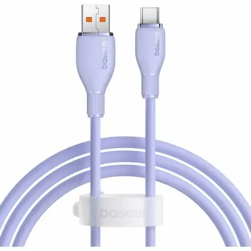 Cablu de date Baseus Pudding Series, USB la USB-C, 100W, Fast Charging, 2m, Violet