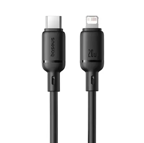 Cablu de date Baseus Silky Series P10377700113-01, USB Type-C la Lightning, 20 W, 2m (Negru)