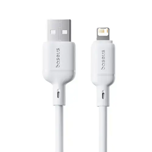 Cablu de date Baseus Silky Series P10377702213-00, USB - Lightning, 20 W, 1m (Alb)