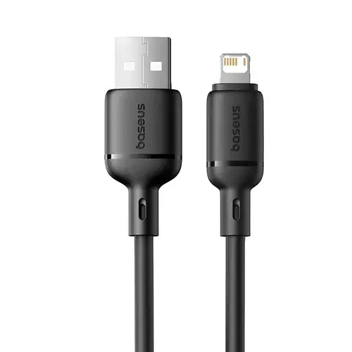 Cablu de date Baseus Silky Series, USB-A la Lightning, 2m (Negru)