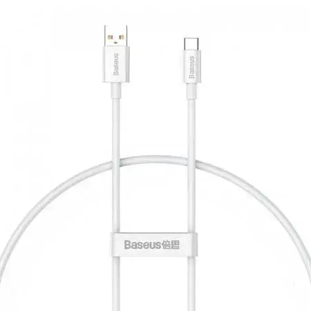 Cablu de date Baseus Superior, Fast Charging, USB la USB Type-C 100W, 1m, Alb