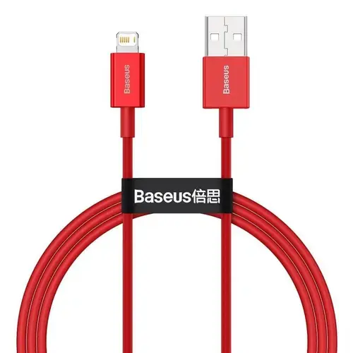 Cablu de date Baseus Superior, USB - Lightning, 2.4A, 1m, Rosu