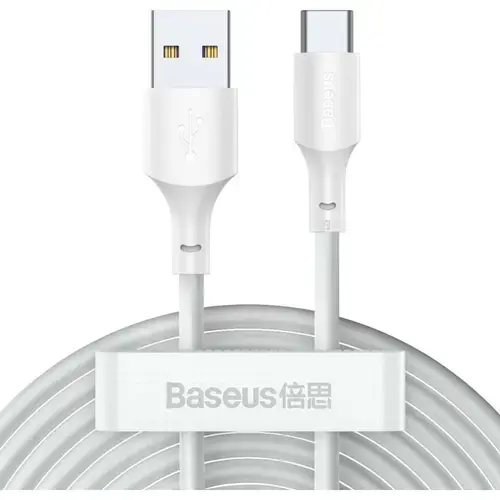 Cablu de date Baseus TZCATZJ-02, USB - USB Type-C, 1.5 m, 40W, 5A, Alb