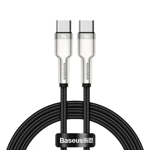 Cablu de date Baseus, USB-C - USB-C, 1m, Negru