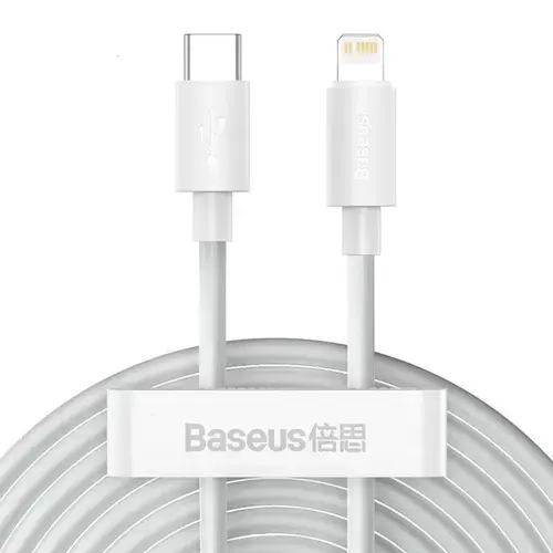 Cablu de Date Baseus, USB Type-C - Lightning, Fast Charge, PD 20W, 1.5m, Alb