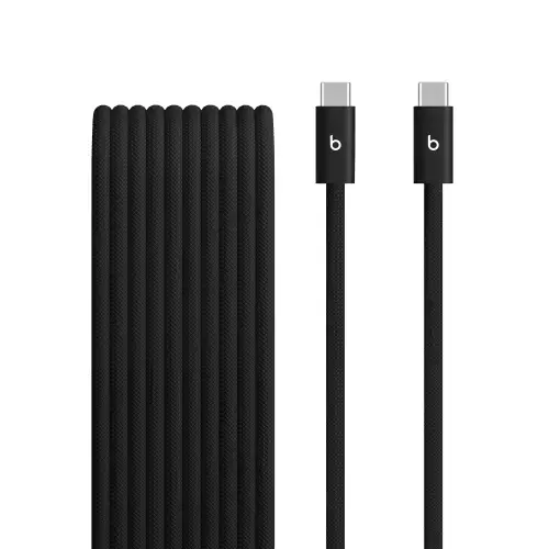 Cablu de date Beats MHX64EE/A, 240W, USB-C la USB-C, Braided, 3 m (Negru)