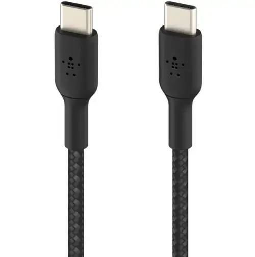 Cablu de date Belkin Boost Charge Braided, USB-C/USB-C, 1 m (Negru)