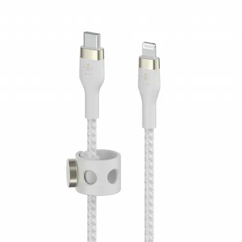 Cablu de date Belkin CAA011bt1MWH, BOOST CHARGE PRO, Flex, USB-C - LTG, 1 m (Alb)