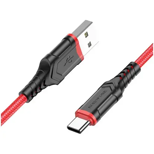 Cablu de Date Borofone BX67, USB la USB Type-C, 1m, 3A, Rosu