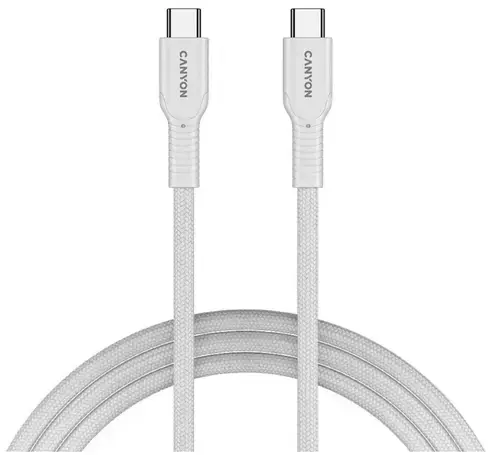 Cablu de date Canyon CND-CCAP60AB10W, USB-C - USB-C, 1 m (Alb)