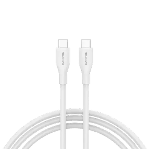 Cablu de date CANYON CNS-CC60SC10W, 60 W, USB Type-C, 1m (Alb)