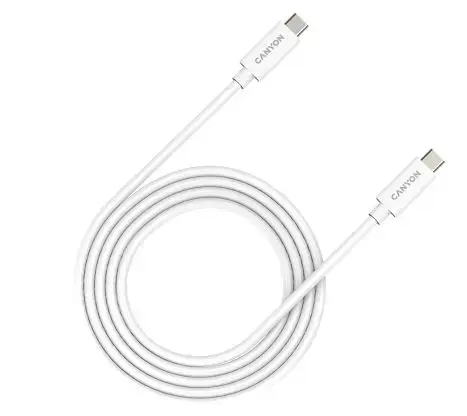 Cablu de date Canyon UC-42, USB Type-C Thunderbolt, 2m, 20Gbps, 240W (Alb)