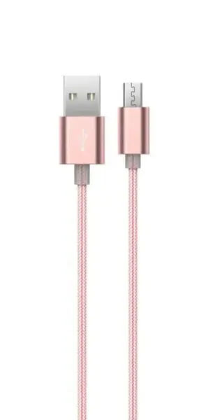 Cablu de date Devia Gracious DVGRAMICRO15RG, MicroUSB, 1.5 m (Roz/Auriu)