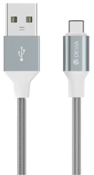 Cablu de date Devia Gracious DVGRATYPECGR, Impletitura Textila, USB-C (Gri)