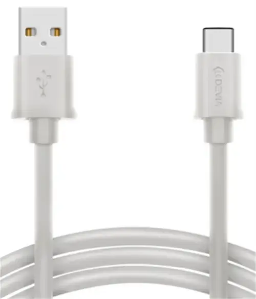 Cablu de Date Devia Smart DVSMTYPECW, 1m, USB-C (Alb)