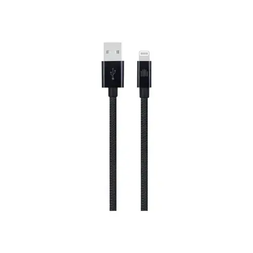 Cablu de date Dviced DV120001, USB-A la Lightning, Nylon Textil, 0,25m (Negru)