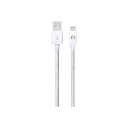 Cablu de date Dviced DV120003, USB-A la Lightning, Nylon Textil, 1,25m (Alb)