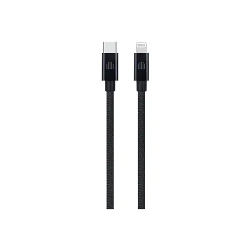 Cablu de date Dviced DV120004, USB-C la Lightning, Nylon Textil, 0,25m (Negru)