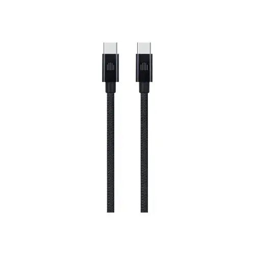 Cablu de date Dviced DV120010, USB-C la USB-C, Nylon Textil, 1,25m (Negru)