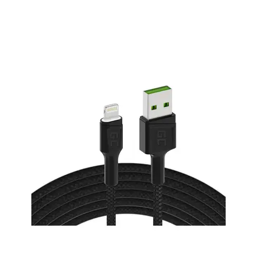 Cablu de date Green Cell KABGC05, Lightning, 1.2m, 2.4A, Fast Charging