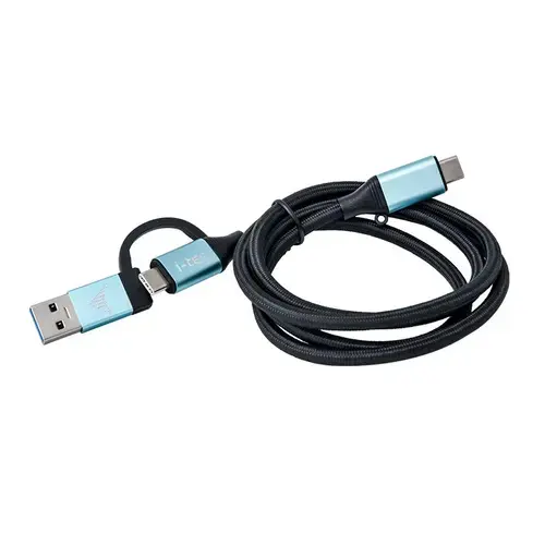 Cablu de date I-TEC USB-C la USB-C, cu adaptor USB-A 3.0, 4K, 100 W (Negru)