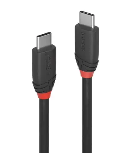 Cablu de date Lindy 36906, USB 3.2 Type C to C, 1 m (Negru)