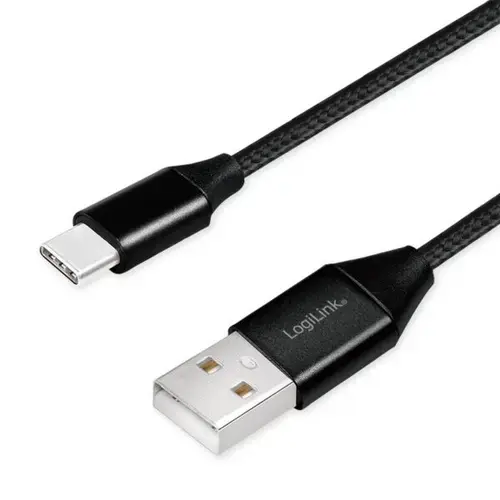 Cablu de date Logilink, CU0140, USB 2.0 (T) la USB 2.0 Type-C (T), 1m, Premium, Negru