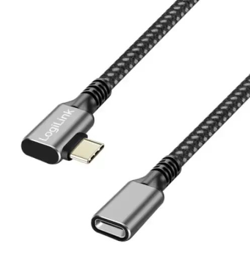 Cablu de date Logilink CUA0112, USB-C male - USB-C female, 2m (Negru/Gri)
