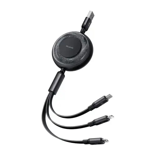 Cablu de date Mcdodo 3 in 1 USB - Lightning, MicroUSB si Type-C Super Fast Charging, 66W, 1.2m, Negru