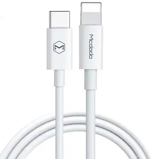 Cablu de date Mcdodo Element Series CA-7090, Lightning - USB Type-C, max 2 A, 1 m (Alb)