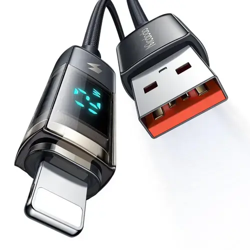 Cablu de date Mcdodo USB - Lightning Display Auto Power Off, Fast Charging, 1.2m, Negru