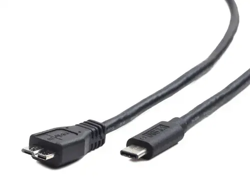 Cablu de date si alimentare Gembird CCP-USB3-mBMCM-1M, USB 3.0, USB-B (T) la USB Type-C (T), 1m, conectori auriti, max 18W (Negru)