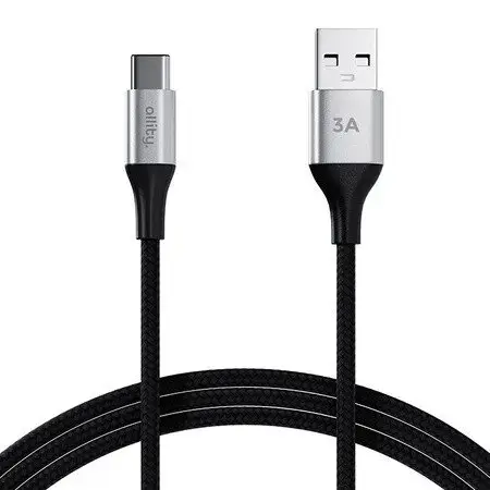 Cablu de date si incarcare Allity AUC-01, USB-A-USB-C, 3A, 1m (Negru)