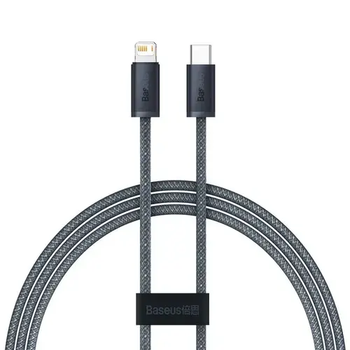 Cablu de date si incarcare, Baseus, USB-C la IP tip lightning, 20W, 1m, Gri